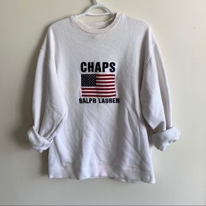 Ralph Lauren white American flag crew neck sweater